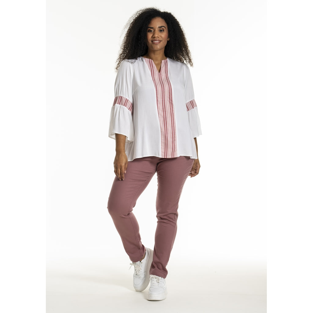 Studio SJamila shirt Shirt Offwhite + rosa stripes