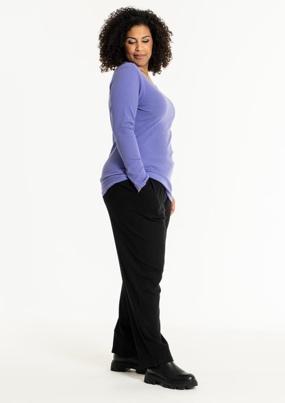 Studio SAlbine Rib staight leg trousers Trousers Black