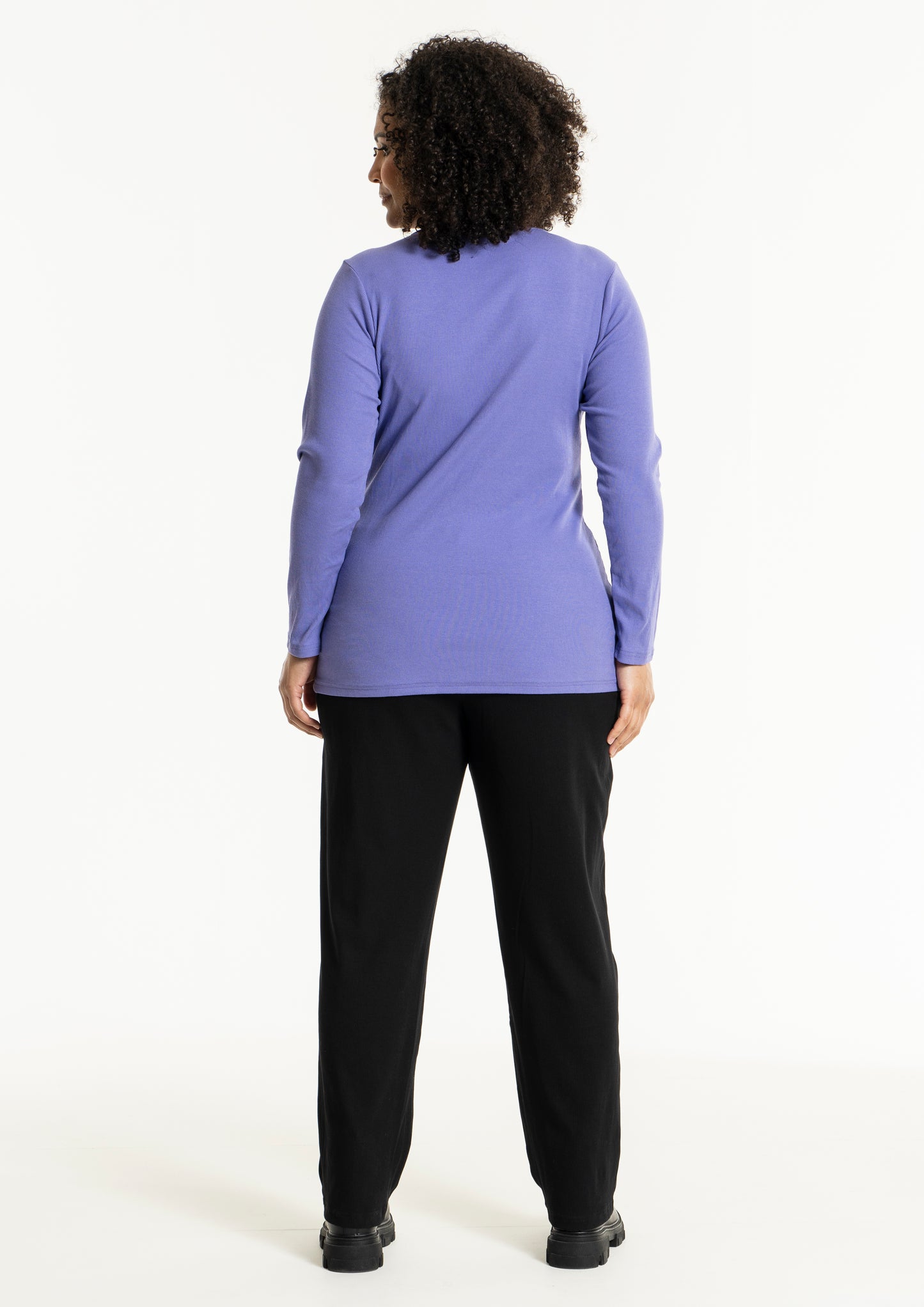 Studio SAlbine Rib staight leg trousers Trousers Black