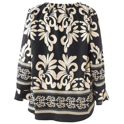 Studio SAlisa Blouse Blouse Black with border print