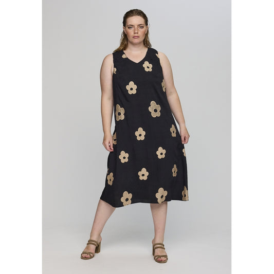 Studio SAnastasia Long dress Long Dress Black with sand flowers
