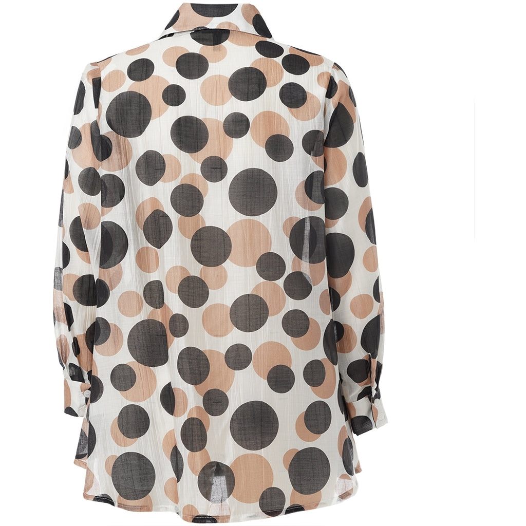 Studio SAnneliese Shirt Shirt White with black/brown dots