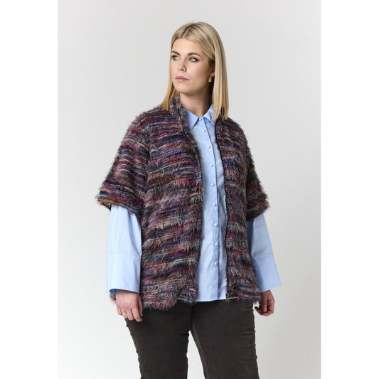 Studio SAnouk Vest with zipper Vest Multi colour stripes