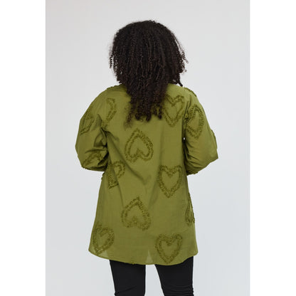 Studio SAria Tunic with hearts Tunic Green