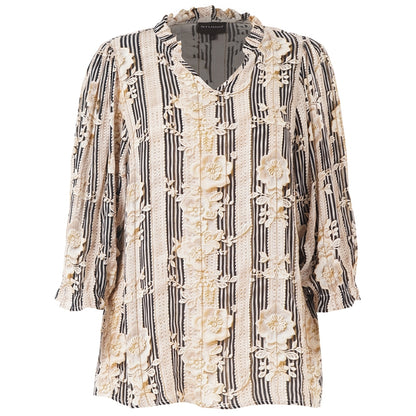 Studio SAslaug Blouse Blouse Sand/black stripes