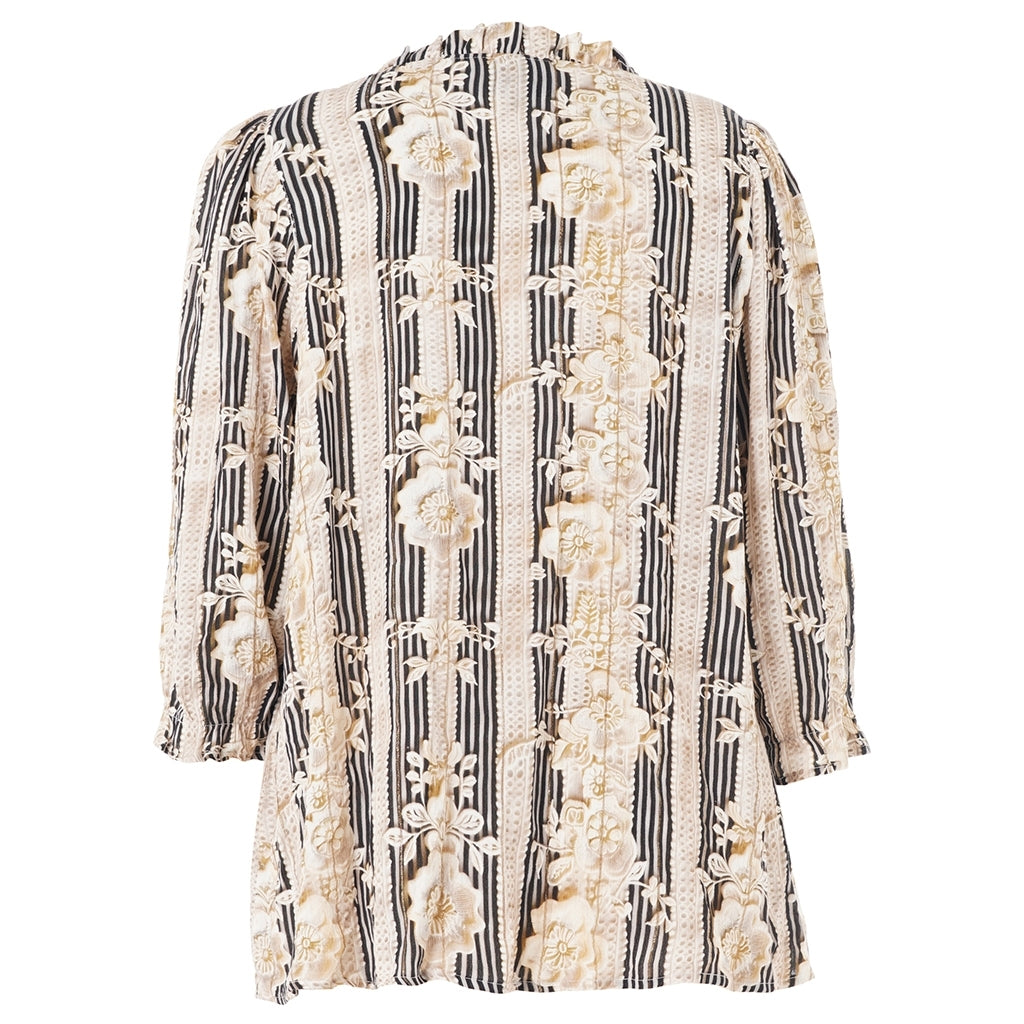 Studio SAslaug Blouse Blouse Sand/black stripes