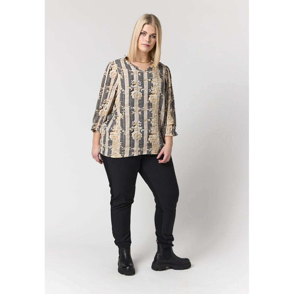 Studio SAslaug Blouse Blouse Sand/black stripes