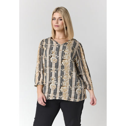 Studio SAslaug Blouse Blouse Sand/black stripes