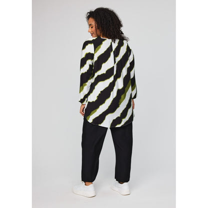 Studio SBerit Blouse Blouse Black with offwhite and green flash