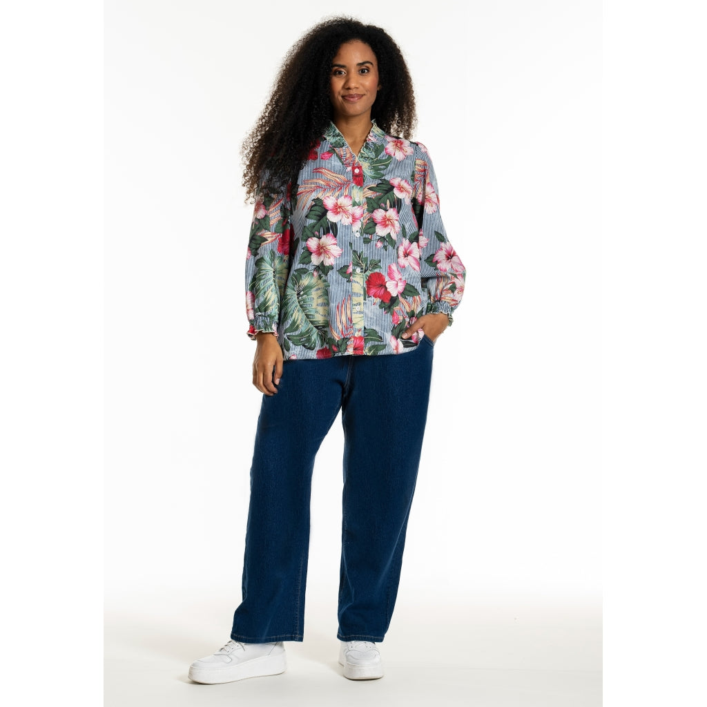 Studio SBonni Shirt Shirt Stripe with flower print