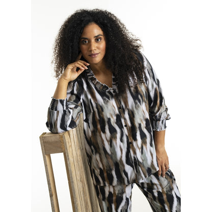 Studio SBonni Shirt Shirt Black with grey/sand skies