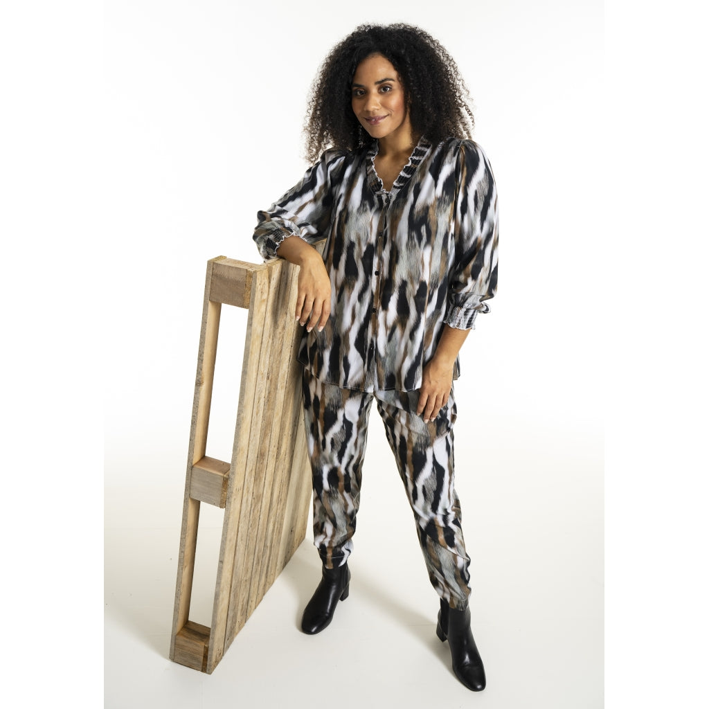 Studio SBonni Shirt Shirt Black with grey/sand skies