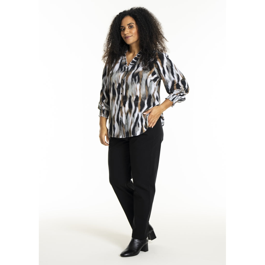 Studio SBonni Shirt Shirt Black with grey/sand skies