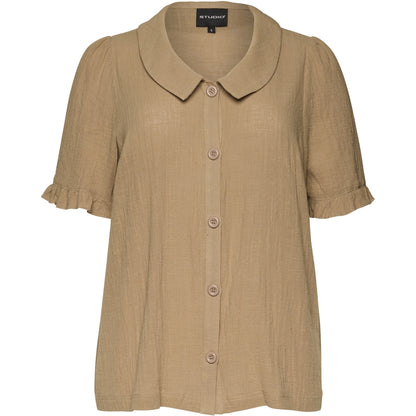 Studio SBridget shirt jacket with short sleeve Shirt Jacket Sand