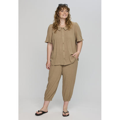 Studio SBridget shirt jacket with short sleeve Shirt Jacket Sand