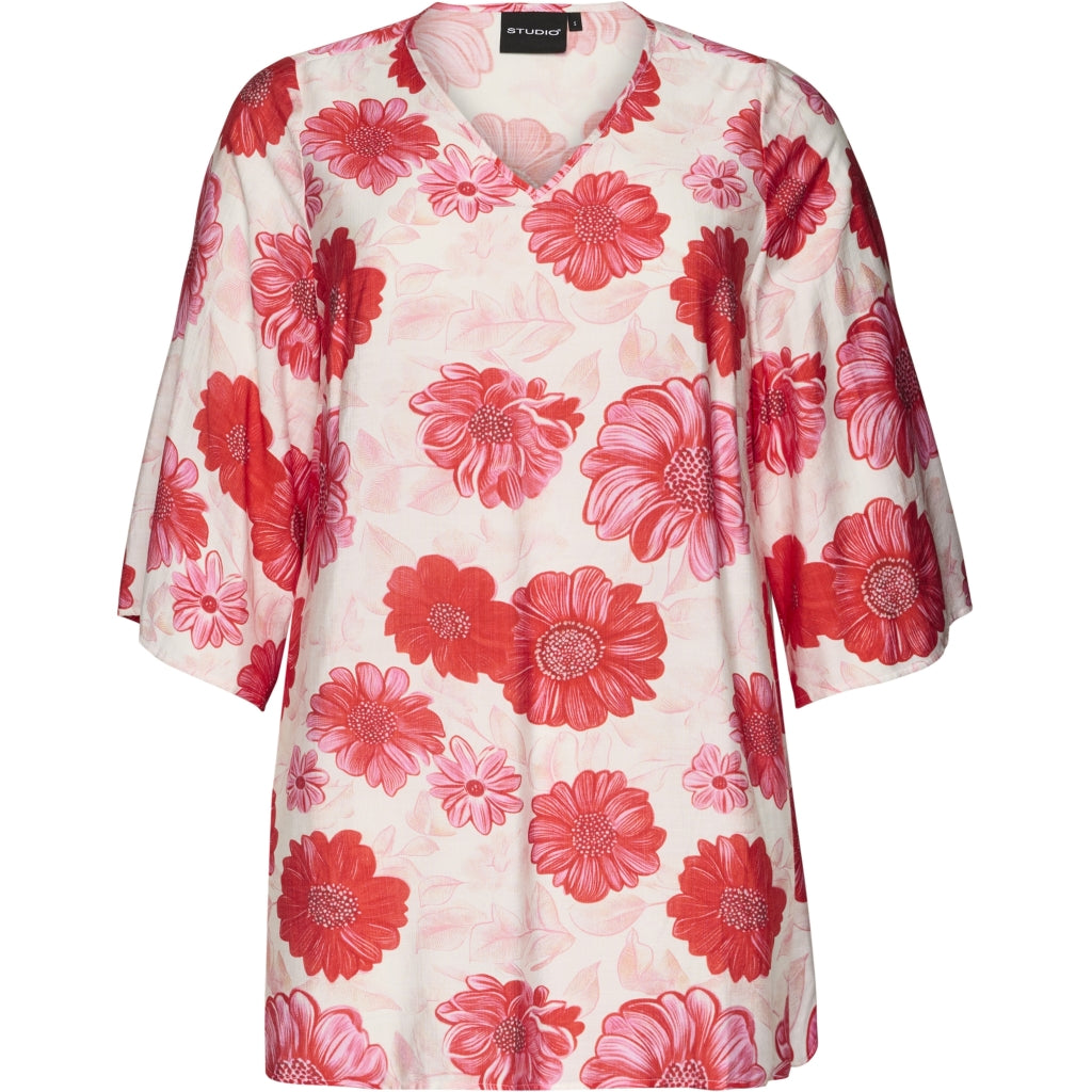 Studio SCamilla Tunic Tunic White with Red Flower