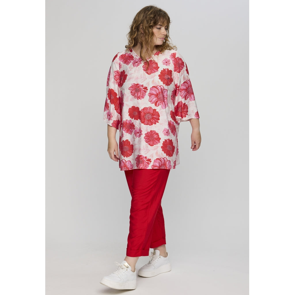 Studio SCamilla Tunic Tunic White with Red Flower