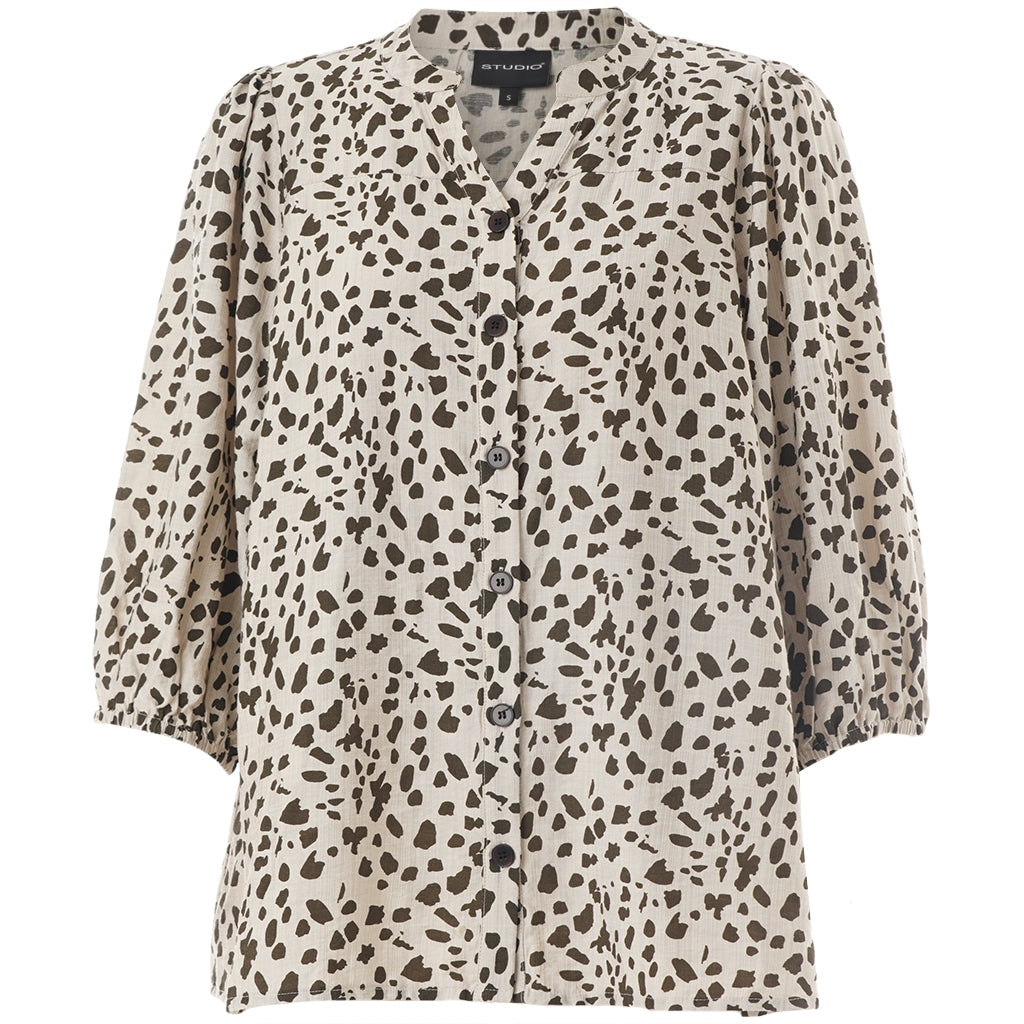 Studio SCaroline Blouse Blouse Sand + Leo print