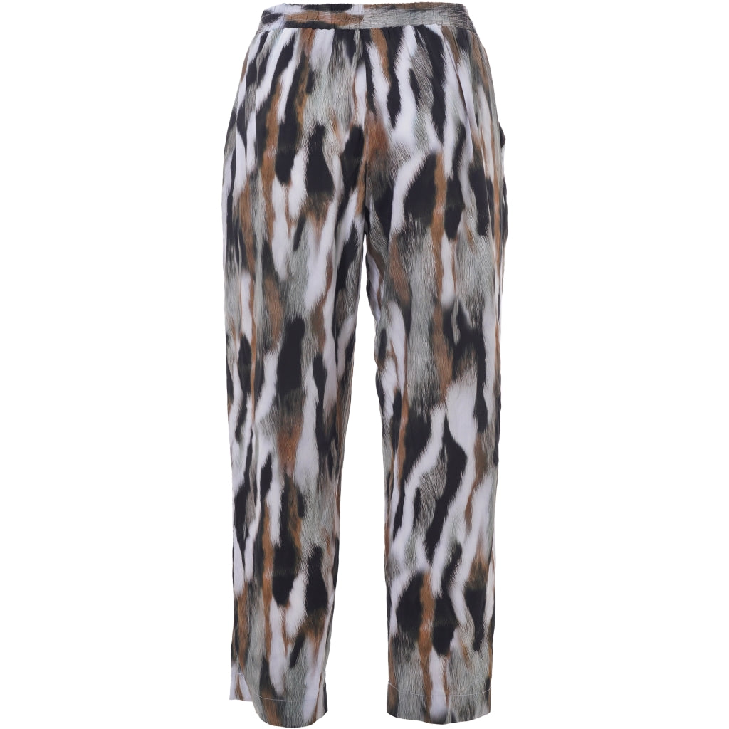 Studio SChristine Trousers WITHOUT elastic in legs Trousers Black with grey/sand skies