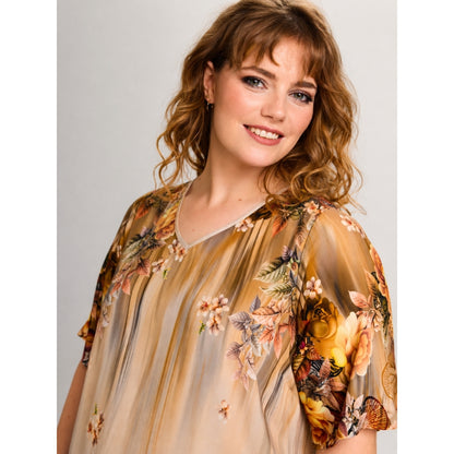 Studio SCosima Long Dress Dress Sand board with flowers