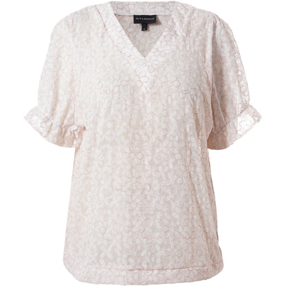 Studio SDasie Blouse Blouse White + pink stitch flower