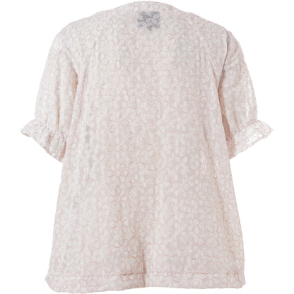 Studio SDasie Blouse Blouse White + pink stitch flower