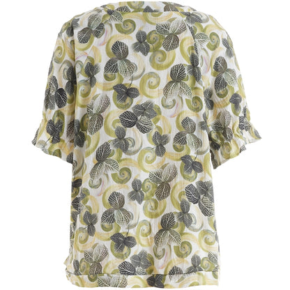 Studio SDasie Blouse Blouse Off white + green flowers