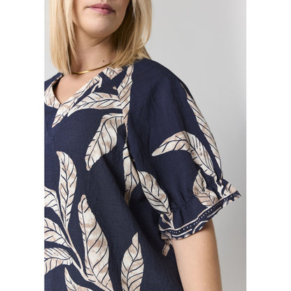 Studio SDasie Blouse Blouse Navy board with sand flowers
