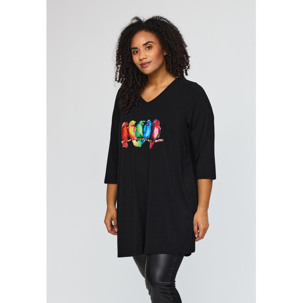 Studio SDitte Tunic Tunic Black with bird print