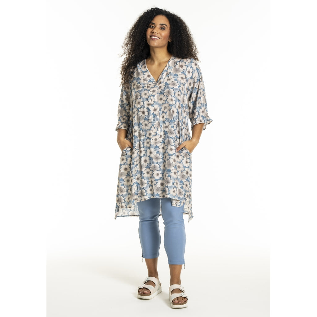 Studio SElma Tunic Tunic Blue/Sand flowers