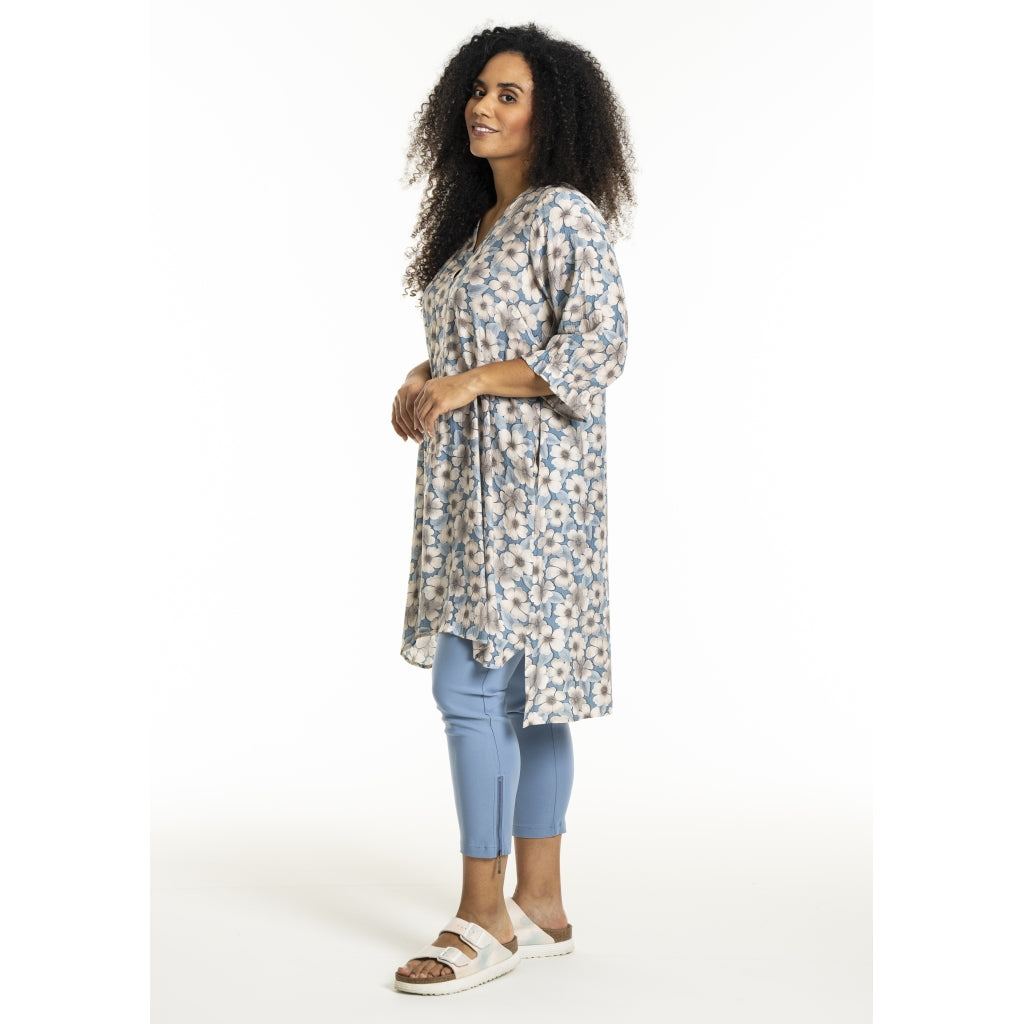 Studio SElma Tunic Tunic Blue/Sand flowers