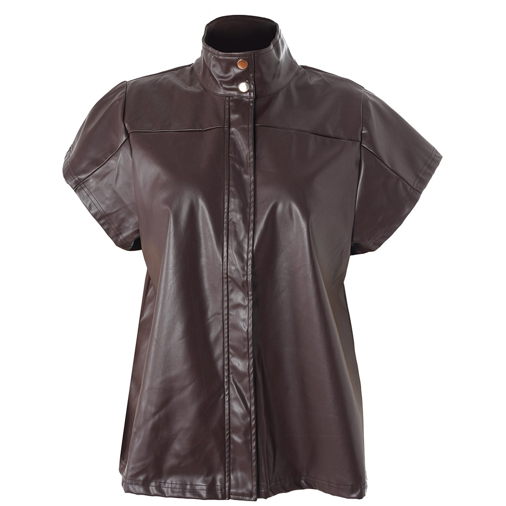 Studio SEloria Jacket with short sleeves Jacket Brown