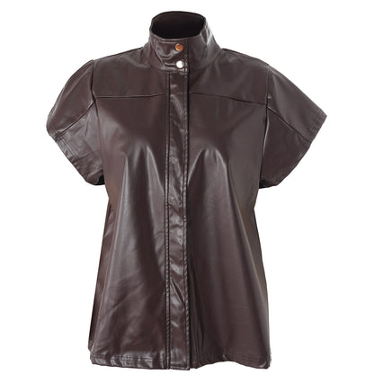 Studio SEloria Jacket with short sleeves Jacket Brown