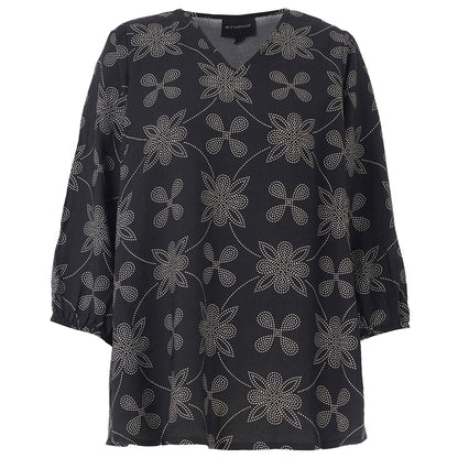 Studio SEmmy Blouse Blouse Black/Grey with white dot flowers