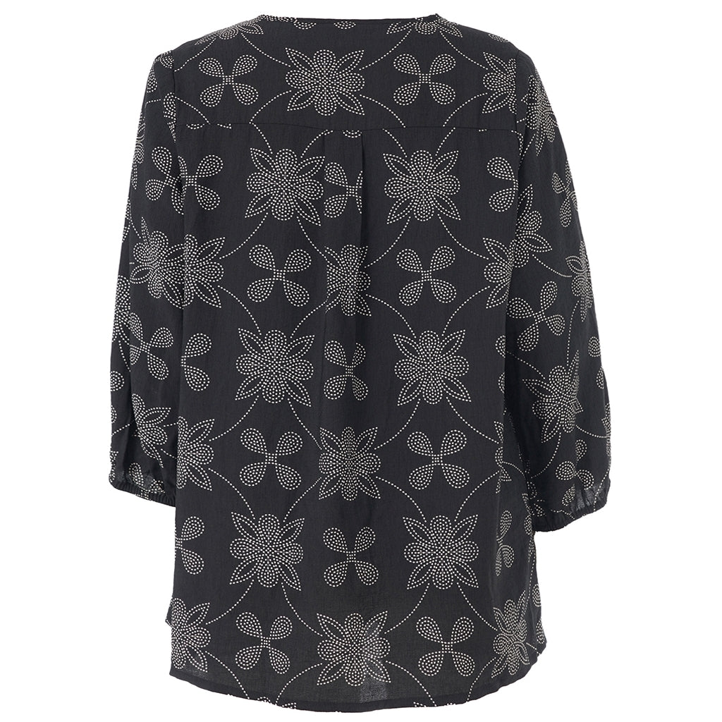 Studio SEmmy Blouse Blouse Black/Grey with white dot flowers