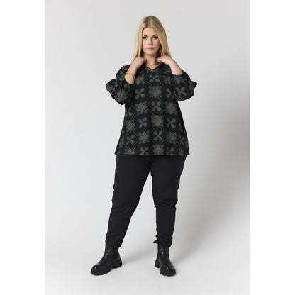 Studio SEmmy Blouse Blouse Black/Grey with white dot flowers