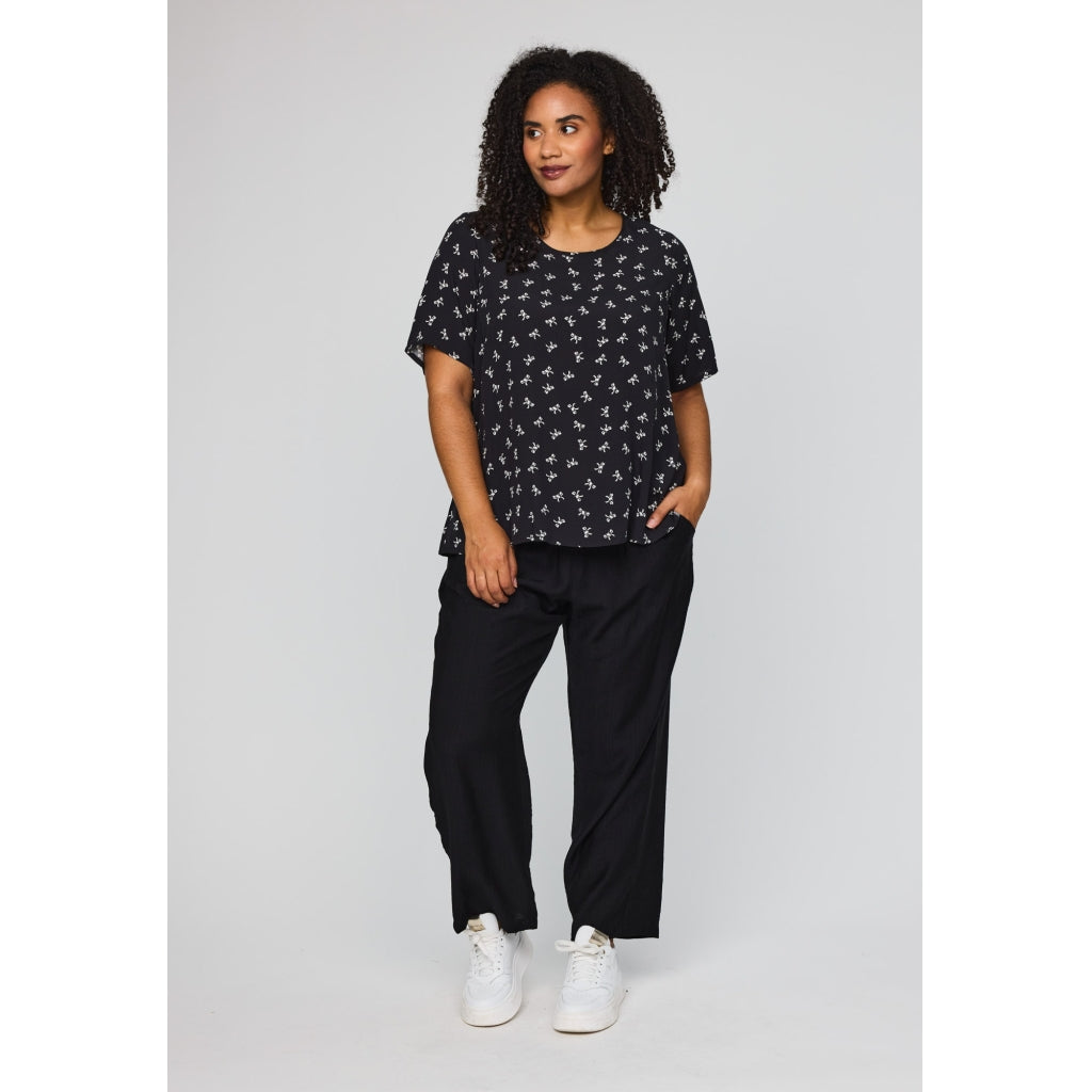 Studio SEsther Blouse Blouse Black with white