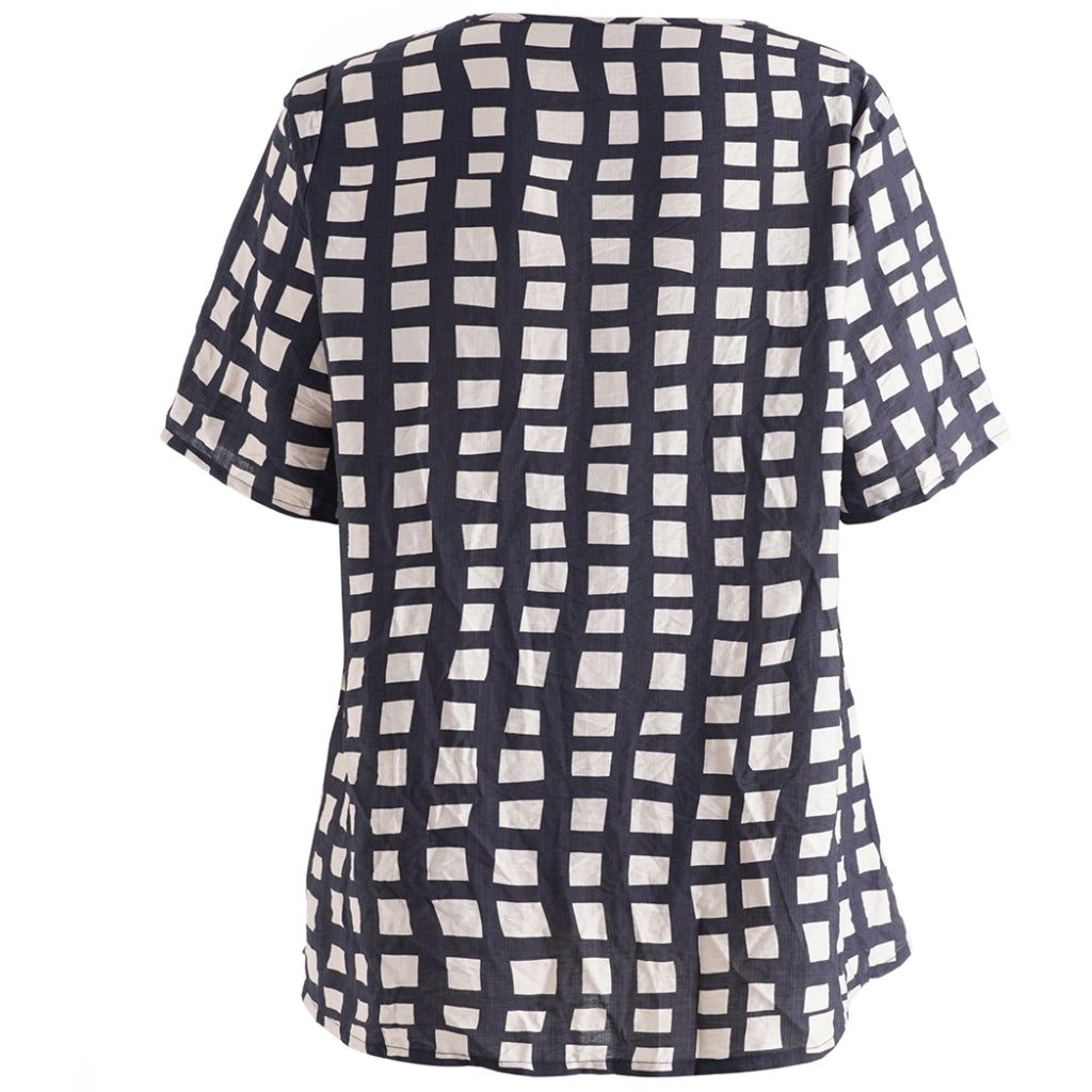 Studio SEsther Blouse Blouse Black with sand checks