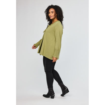 Studio SEva Carigan with tieband Cardigan Green