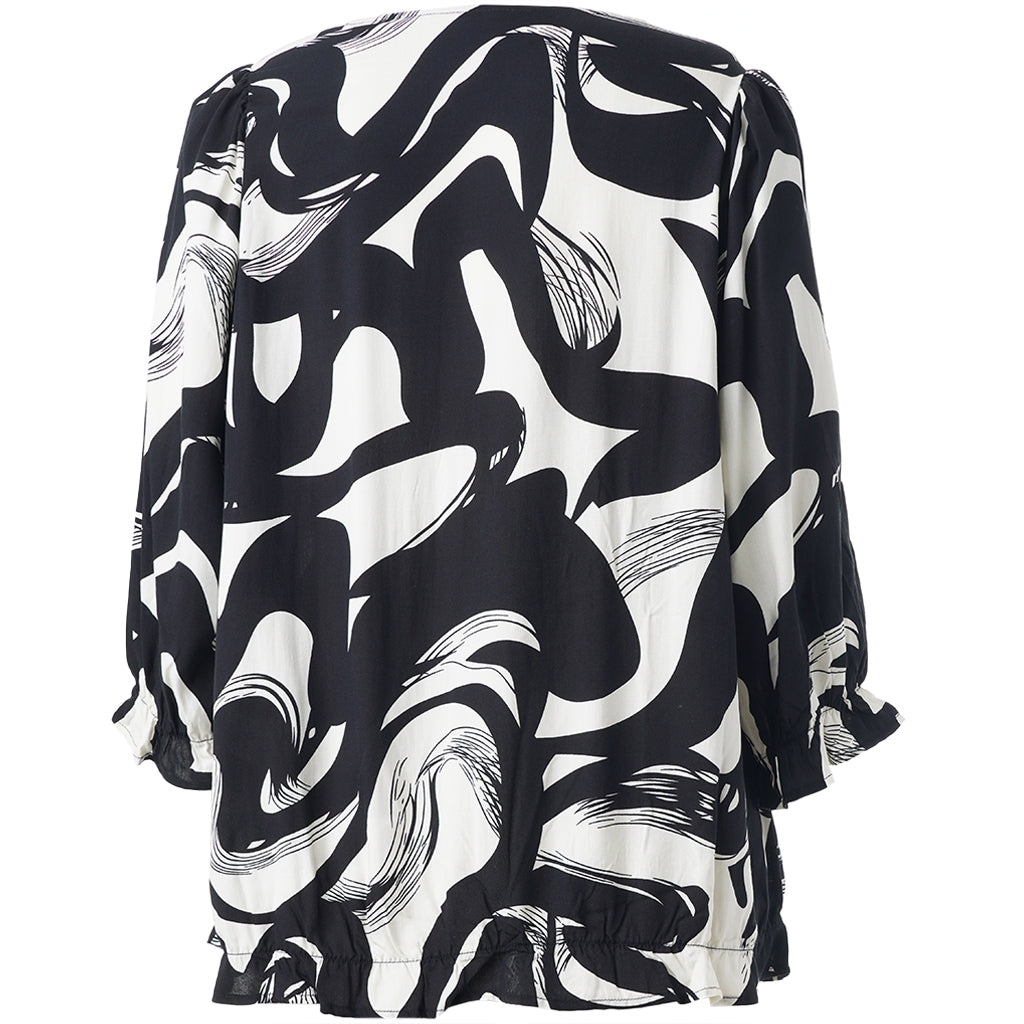 Studio SFarzana Blouse Blouse Black with white design