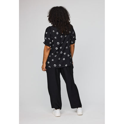 Studio SFozia Blouse Blouse Black with circle deco