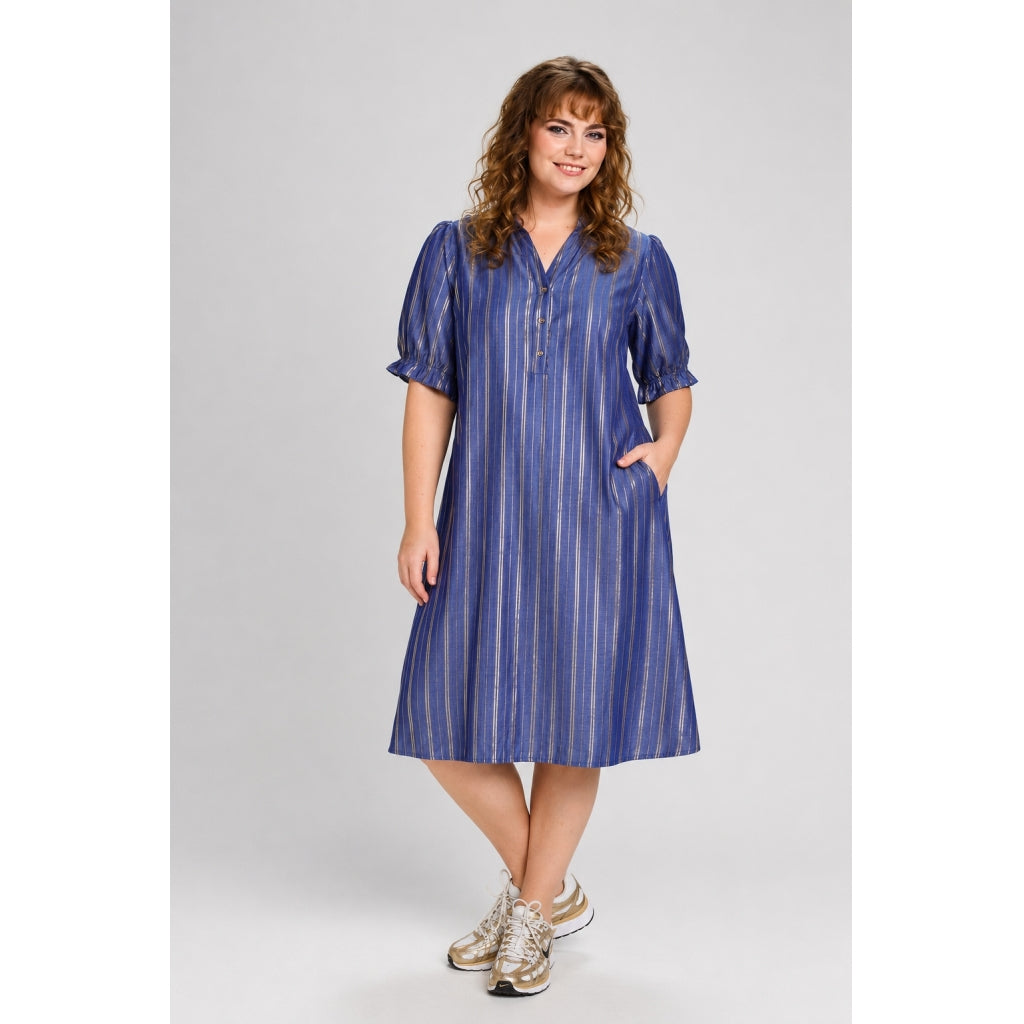 Studio SGunda Dress Dress Blue denim with gold stripes