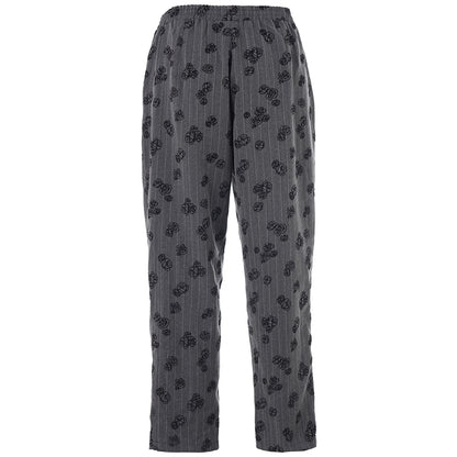 Studio SHala Trousers Trousers Grey with white stripe and black roses
