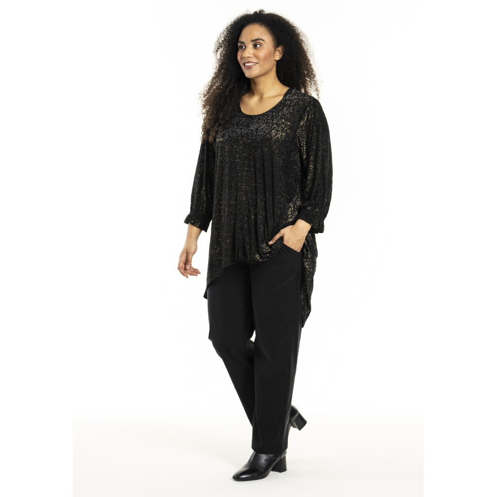 Studio SHarriet Tunic Tunic Black with gold flock