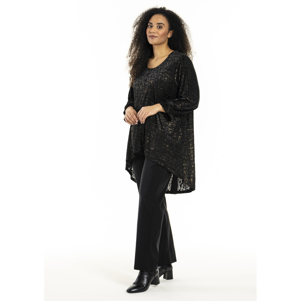 Studio SHarriet Tunic Tunic Black with gold flock