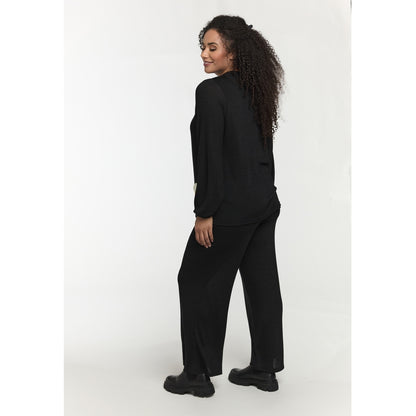 Studio SIden turtle neck blouse Blouse black with white flowers