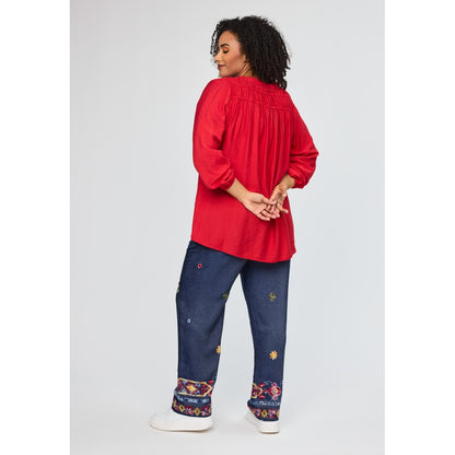 Studio SIsla Tunic with smock Tunic Red
