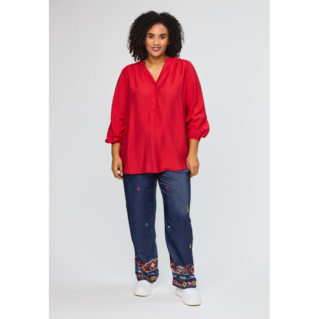 Studio SIsla Tunic with smock Tunic Red