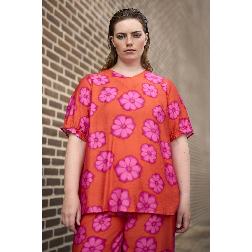 Studio SKerry Blouse Blouse Orange with pink