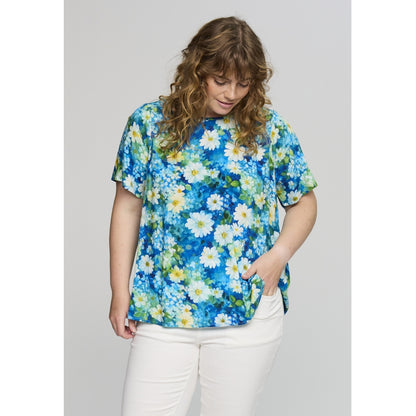 Studio SKimma Blouse Blouse Blue garden with white flowers